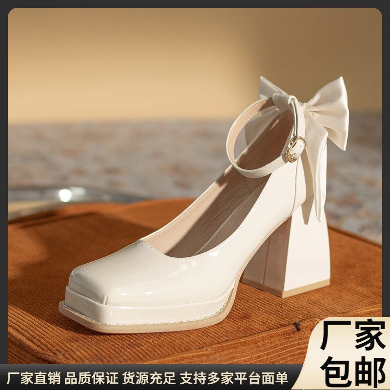 方玛丽珍2025春秋季新款超高跟公主芭比鞋防水台高跟鞋子女百搭