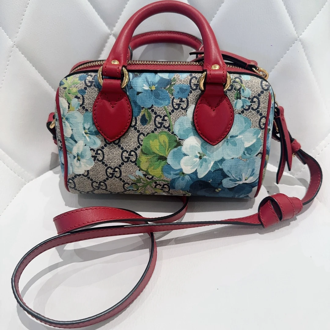 95新 GUCCI/古驰 花卉手提单肩包 1156 6021