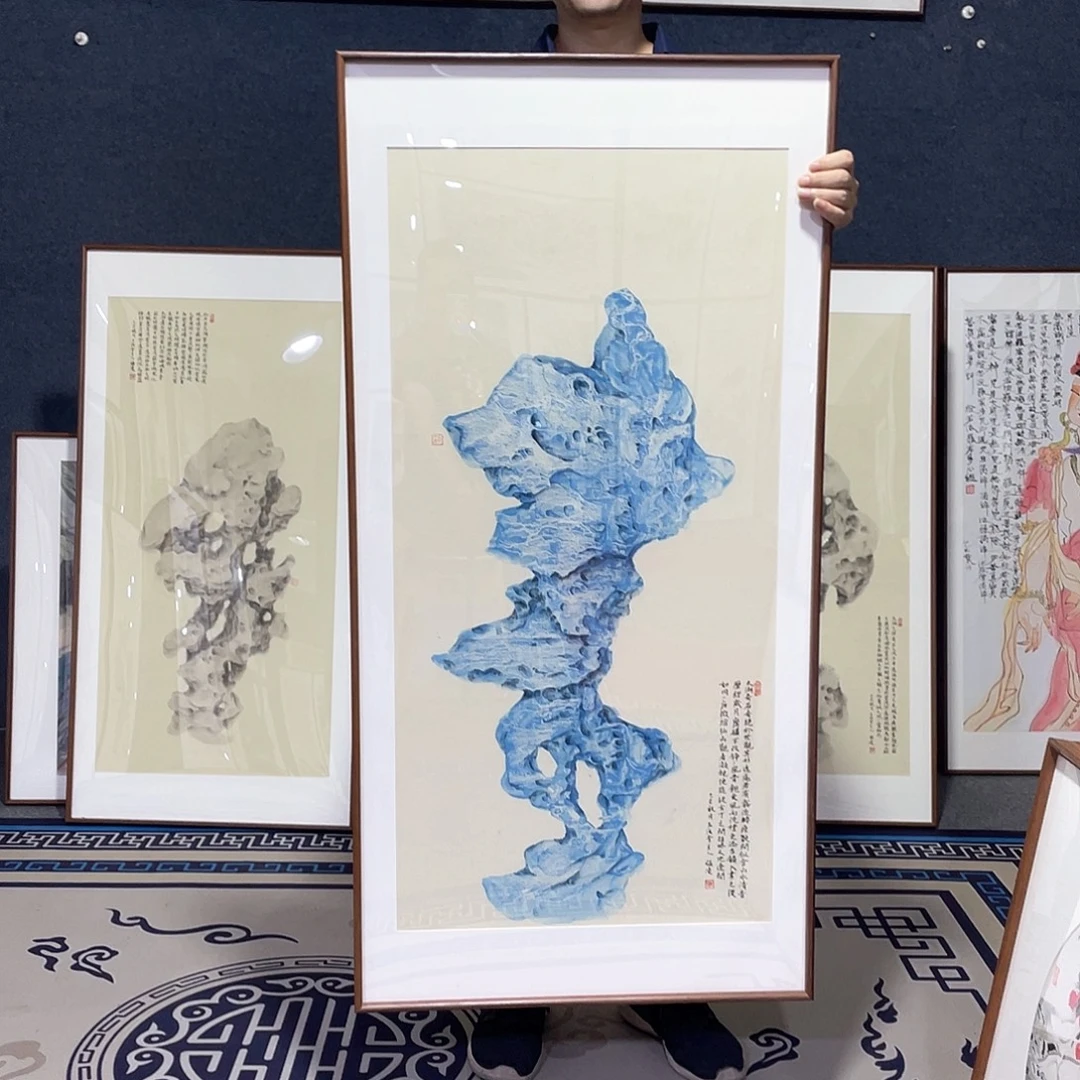 国画手绘画作品带框60/120