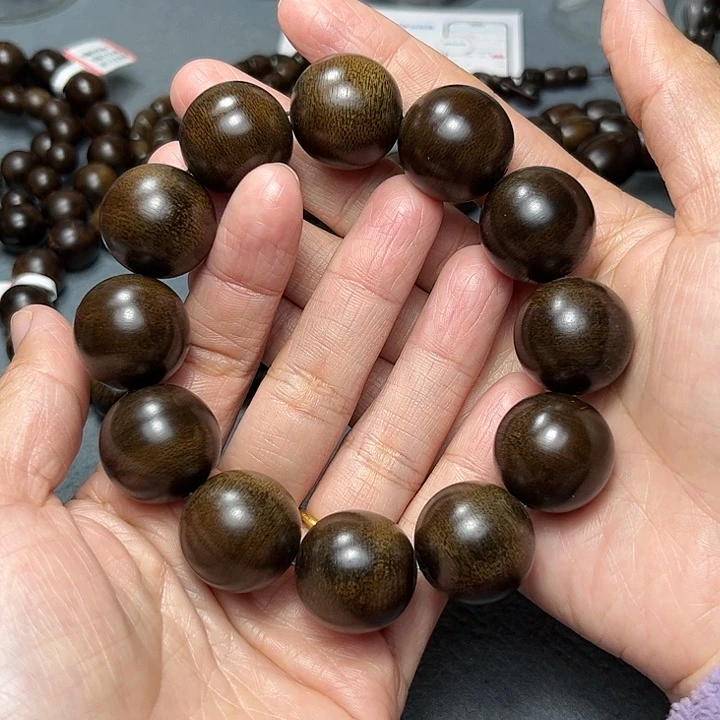 沉香手串?***8白棋玉化