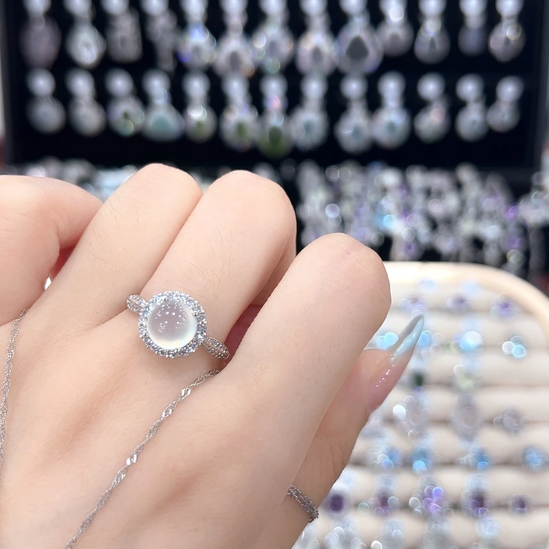 ～***~蛇纹石玉银S925镶嵌戒指