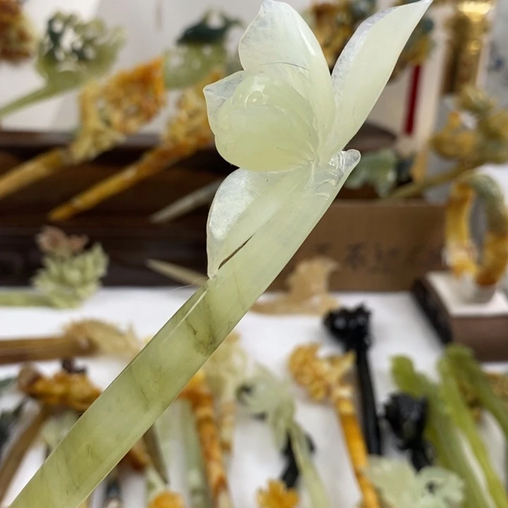 【闪购商品】蛇纹石玉合金发饰