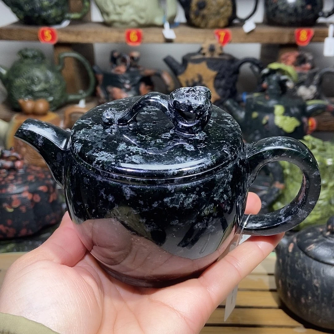 蛇纹石玉藏玉汉瓦壶240cc