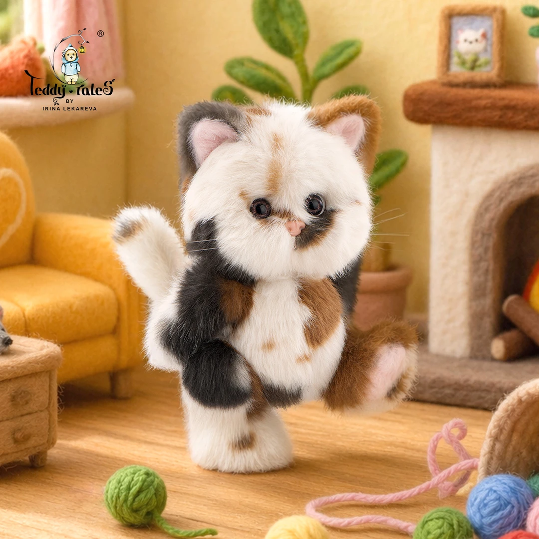 TeddyTales莉娜喵三花大美喵猫咪玩偶毛绒可爱公仔娃娃生日礼物