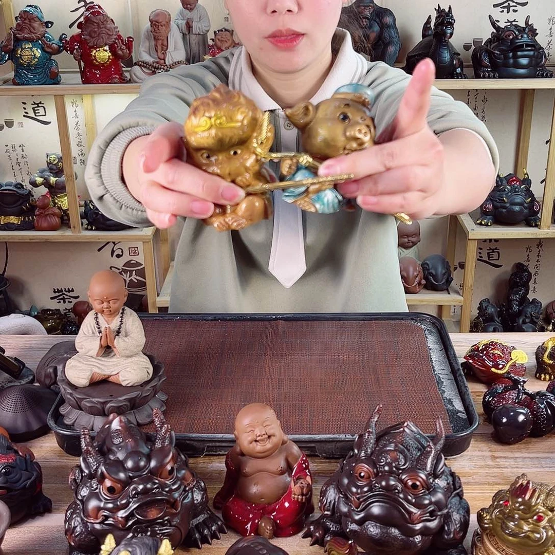 紫砂茶宠紫陶树脂茶宠摆件