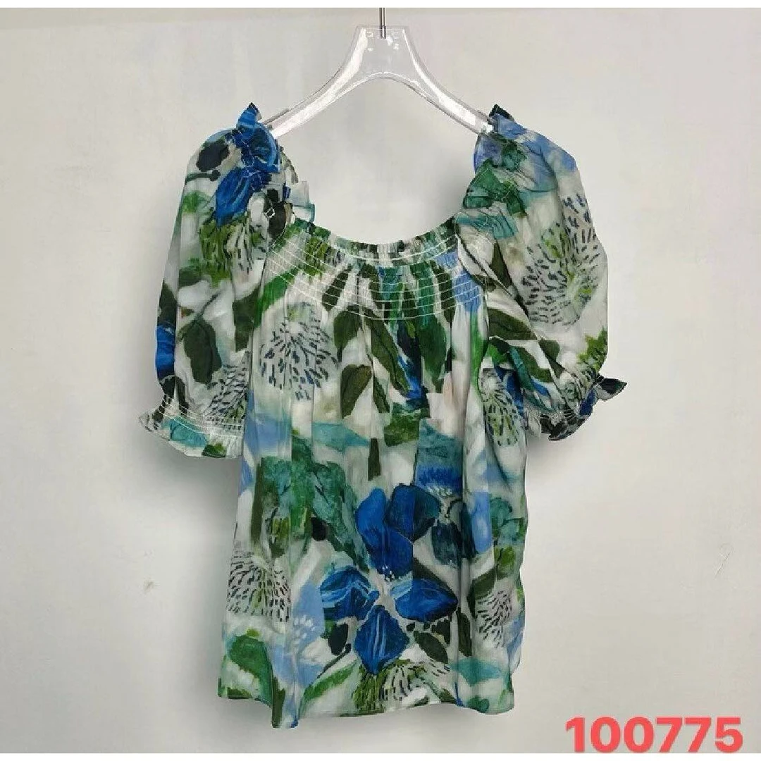 Mozch  桑蚕丝超柔软养肤打揽一字领度假出片衬衫100775