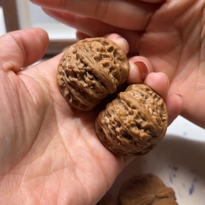 杨***三把件文玩核桃白狮子