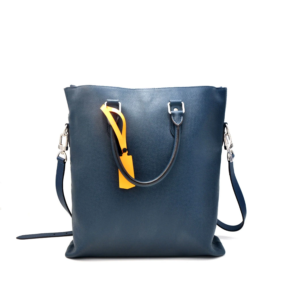 95新 LouisVuitton/路易威登 98新孔雀蓝十字纹托特包34＊36/96156