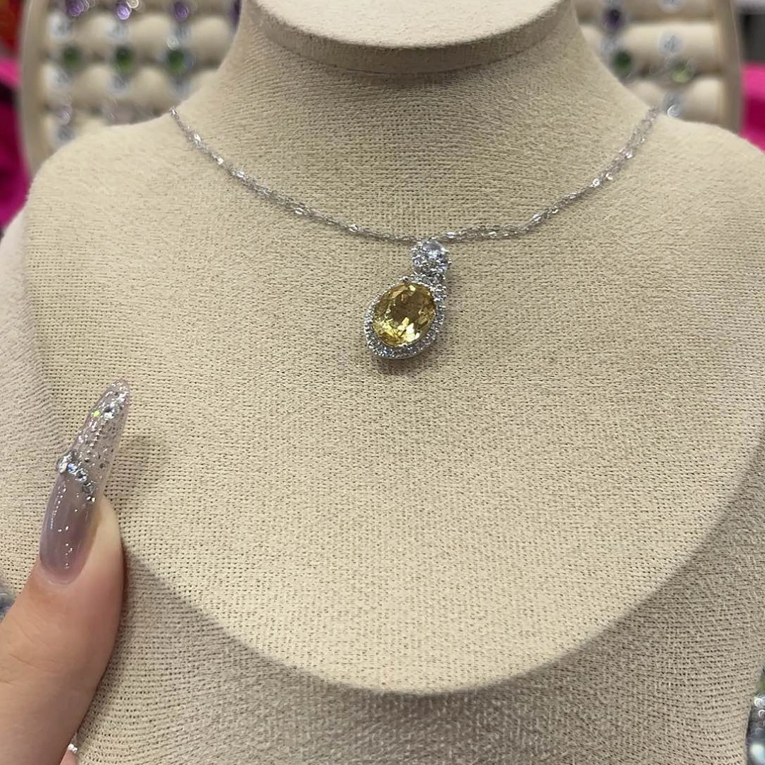 椰***l银S925镶嵌颈饰黄晶