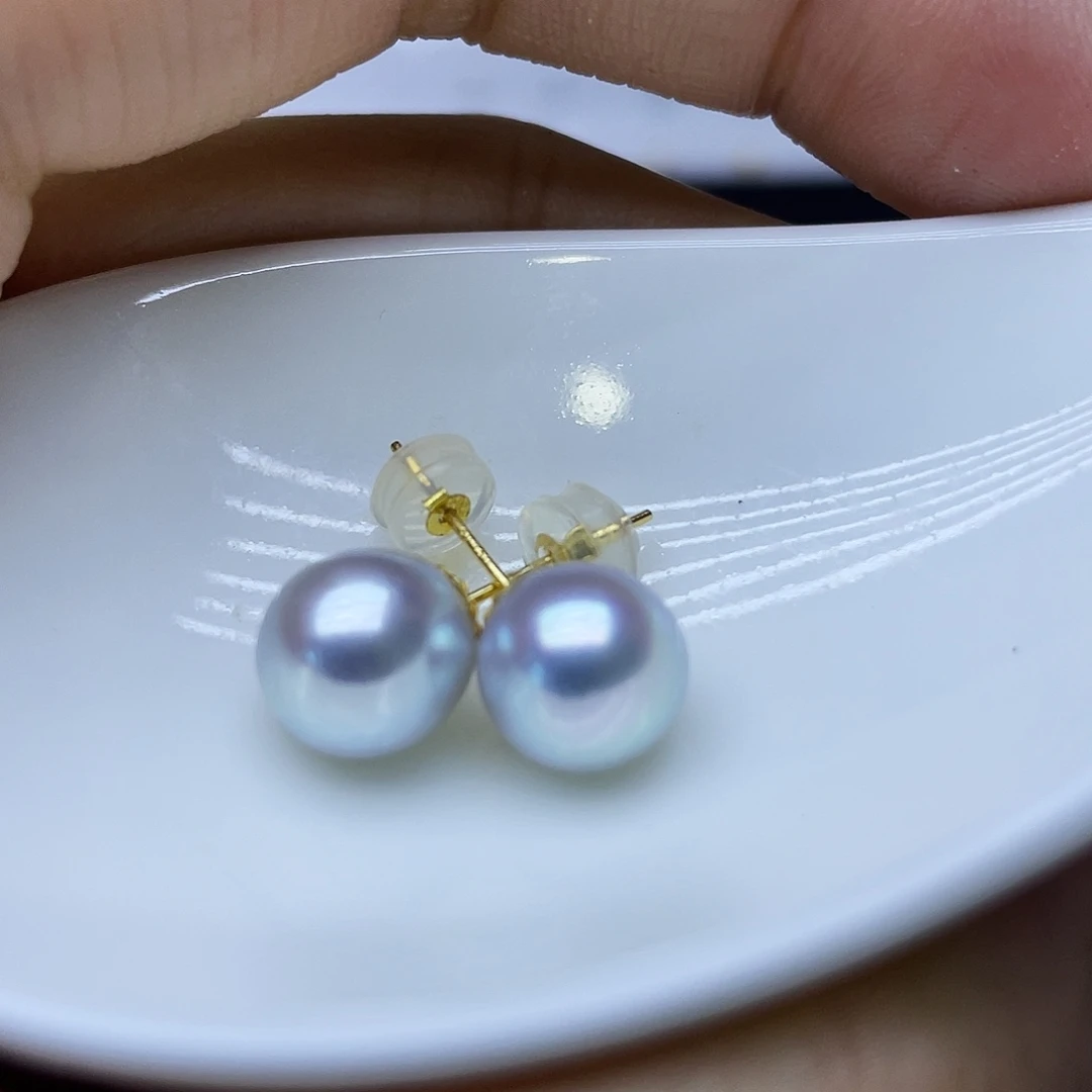 18K金镶嵌耳饰海水珍珠
