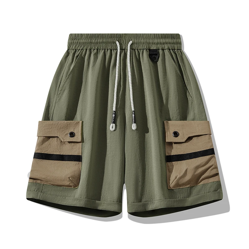 GOONJDKE男士夏季大码工装短裤胖男生潮流拼色五分裤加肥加大中裤