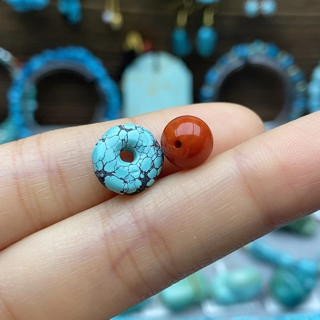 南红玛瑙合金网花扣子