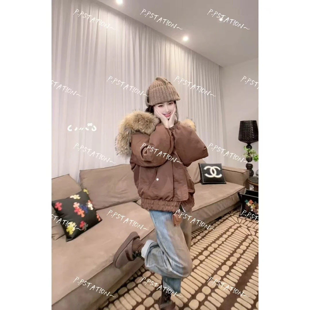 PP 2025 | 拾光 秋冬暖系风天使之翼貉子毛领羽绒服59733