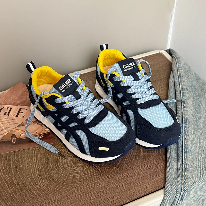 德训小白鞋女网面透气2025夏秋新款百搭超火阿甘鞋休闲运动跑步鞋