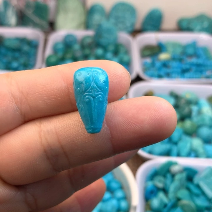 绿松石未镶嵌吊坠(不含链)10×20克重2.93