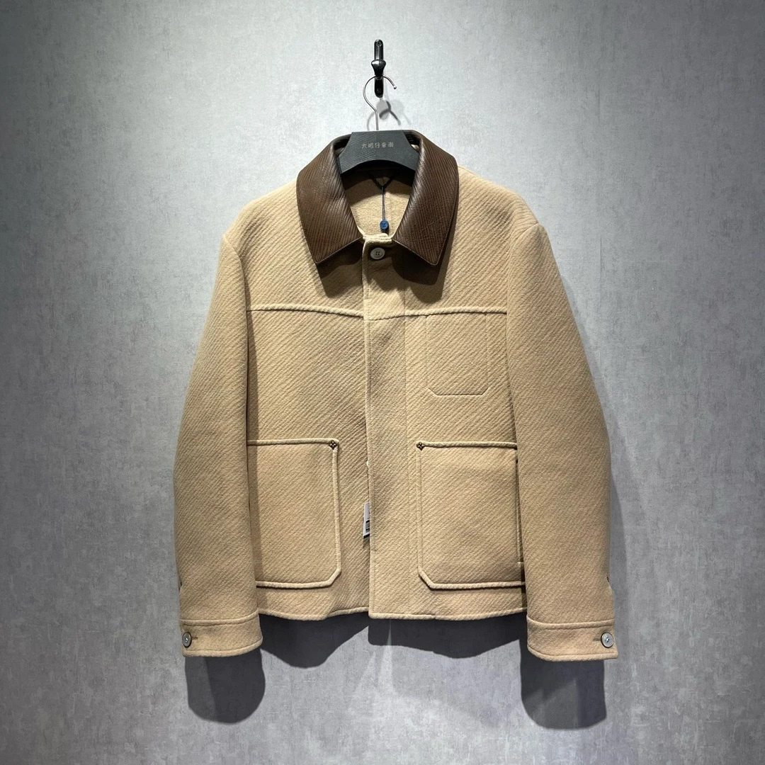 未使用 LouisVuitton/路易威登 双面提花长羊绒外套/54码DY215184