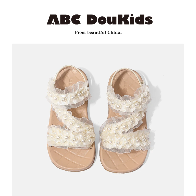ABC Doukids儿童小凉鞋2025夏季新款软底公主鞋韩版舒适时尚凉鞋