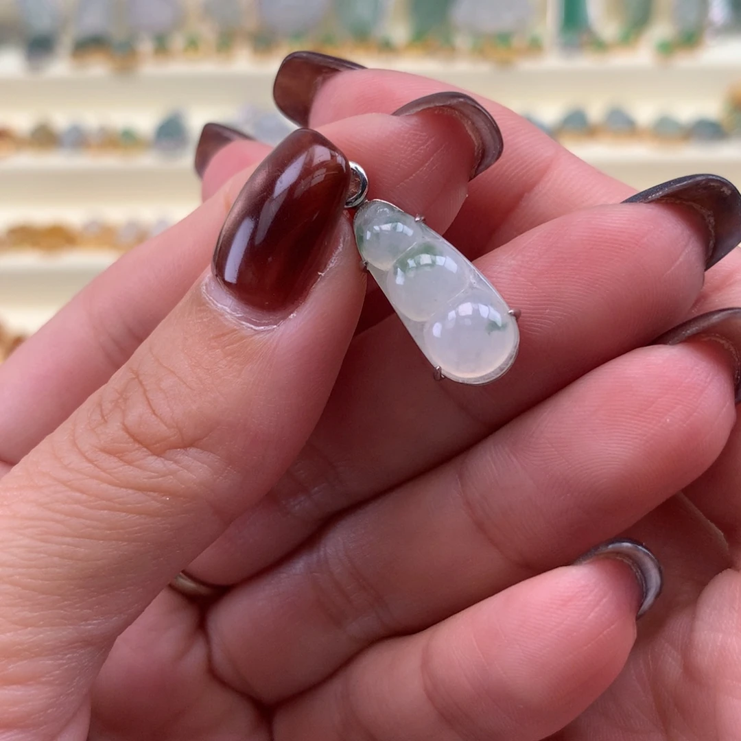 画***心翡翠银S925镶嵌颈饰福利不退