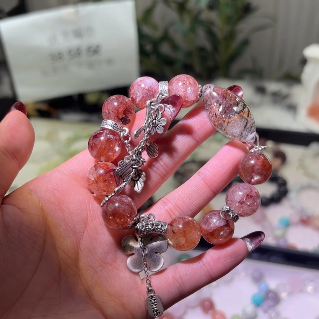 银S925镶嵌烟晶手链