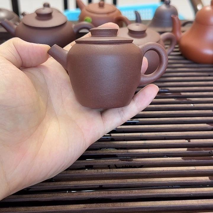 茶壶紫砂早期全手定制高筒巨轮90毫升