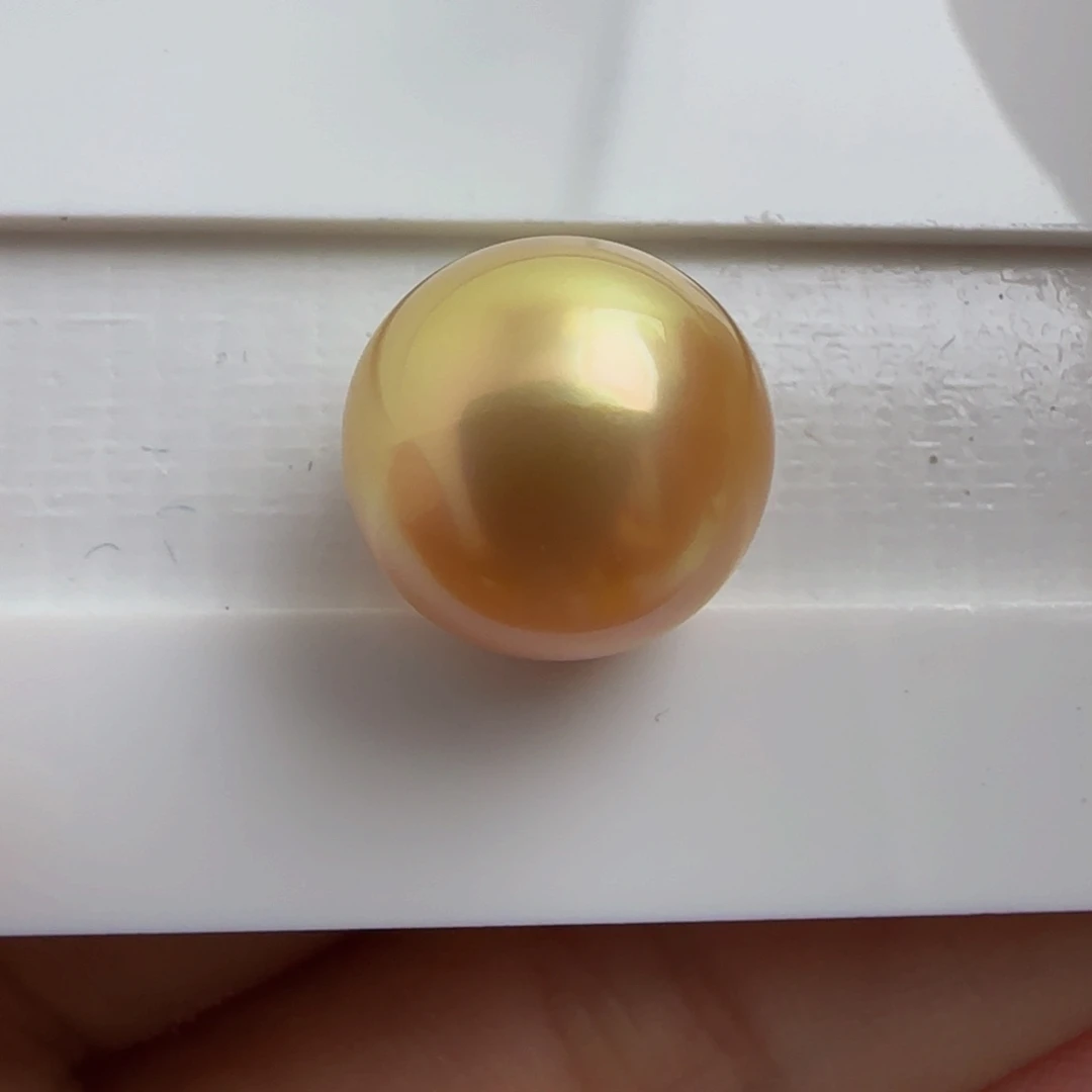 海水珍珠裸珠南洋金珠12.3-12.7