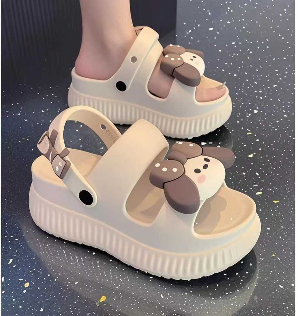 可爱狗888加厚底EVA增高7厘米可爱卡通两穿凉拖鞋
