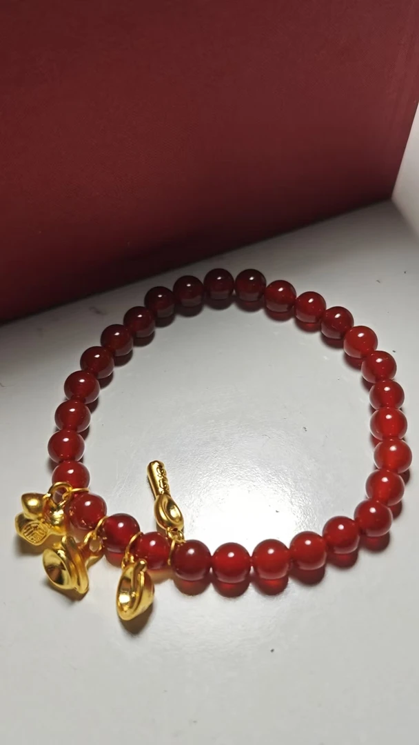 A(101）足金衣食住行（卡六红玉 髓）多样性发货