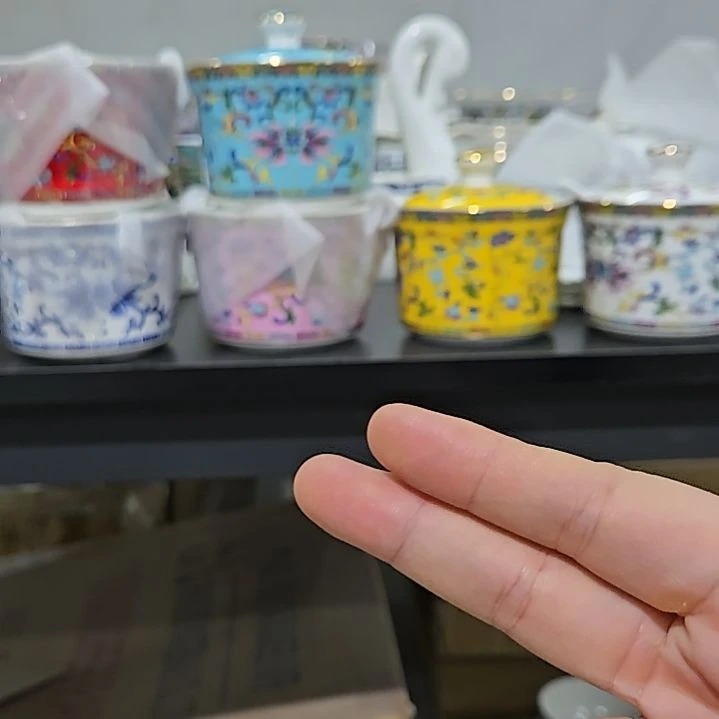瓷片珐琅彩盐罐2个66666666666