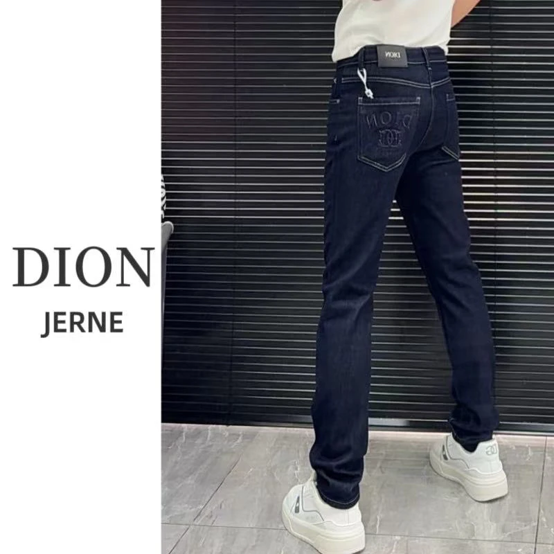 男士蓝色牛仔裤013蓝色高端弹力小直筒牛仔裤