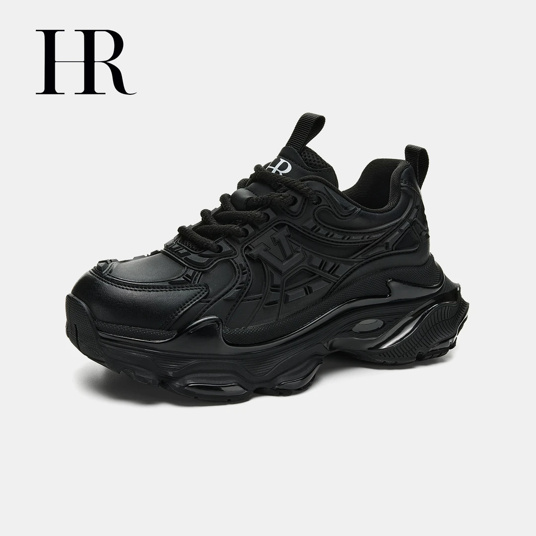 HR/赫莲娜欧洲站炸街显脚小厚底老爹鞋女增高2025新款休闲运动鞋