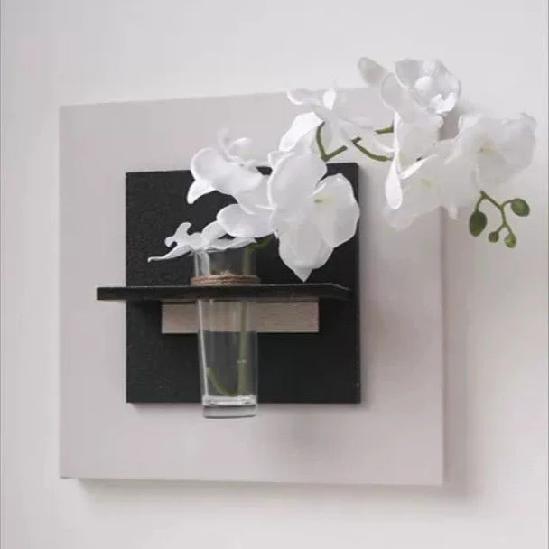 中古风入户玄关柜装饰画双层水培绿植卧室房间餐厅走廊过道壁挂画