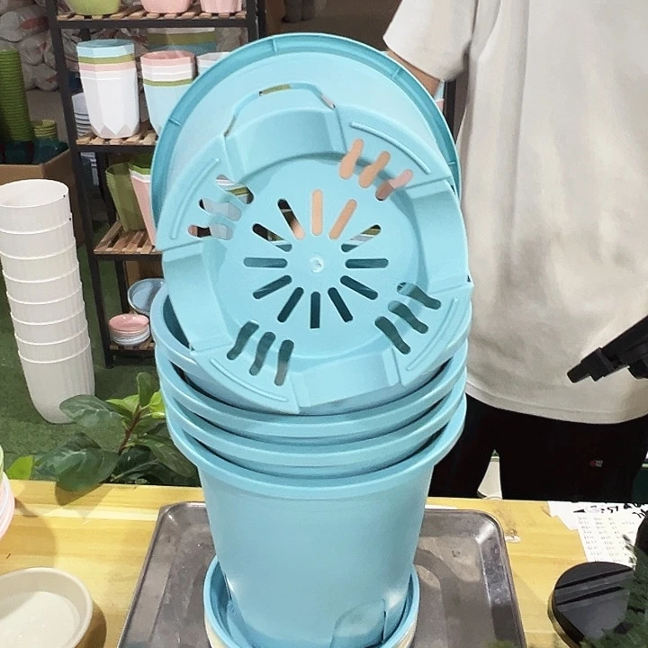 圆形控根口21高21蓝色5个带托