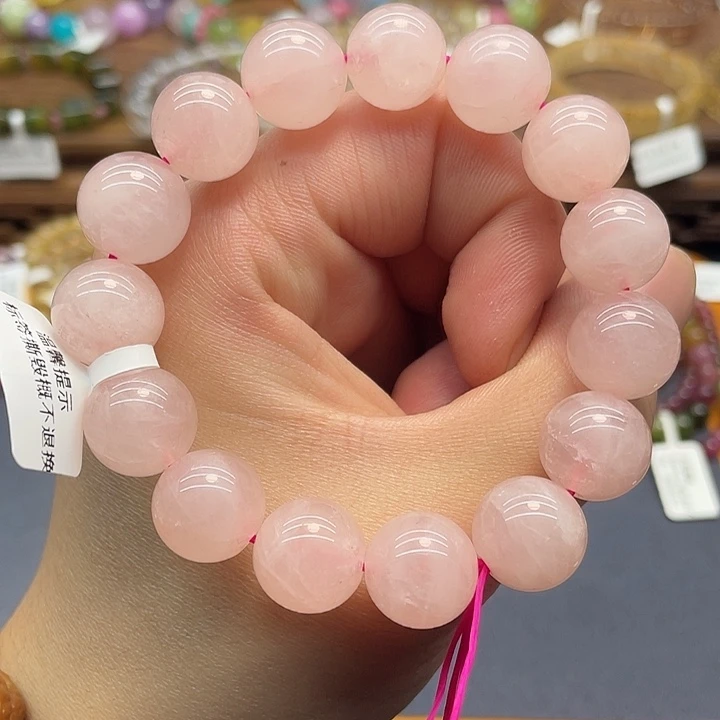 手链未镶嵌水晶粉水晶手串