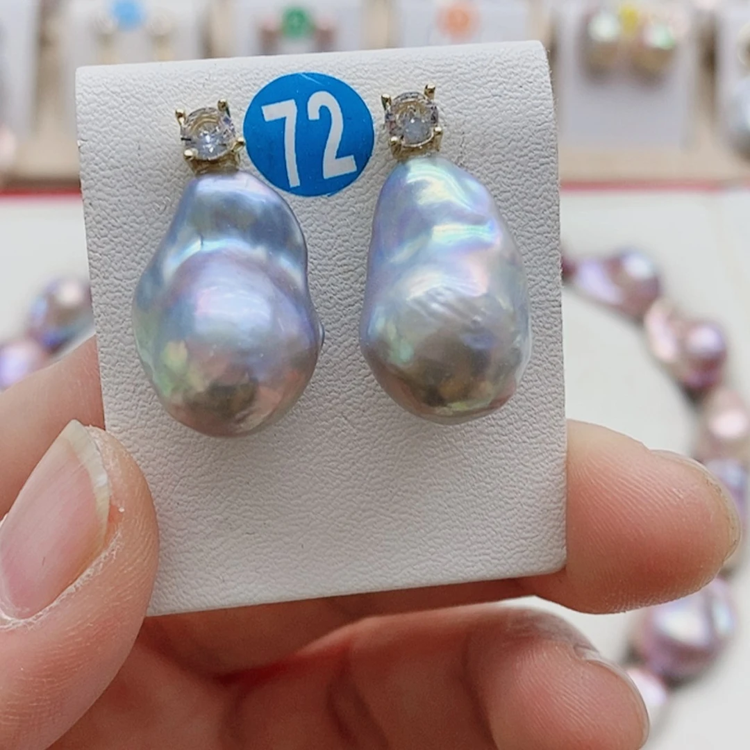 【闪购商品】淡水珍珠耳饰银S925镶嵌