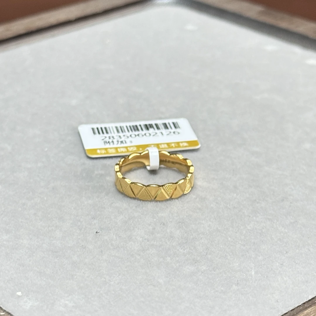 Q【三角切纹戒指】足金999戒指 5G