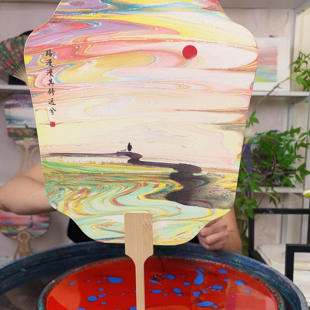 扇子团扇 非遗漆扇制作