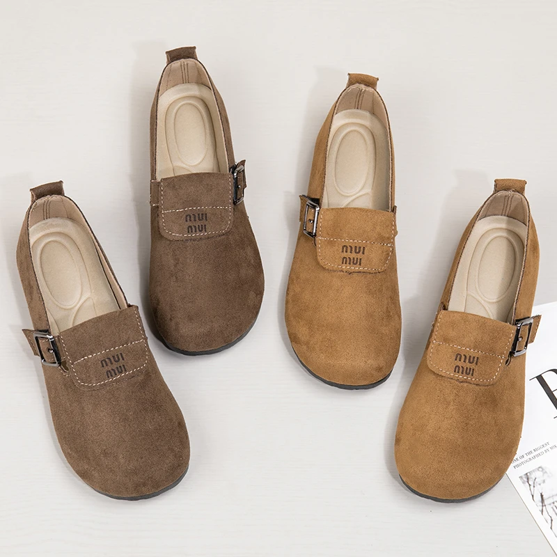 【品牌撤柜】断码 博肯包头鞋2025春季新款软皮软底低帮女勃肯鞋