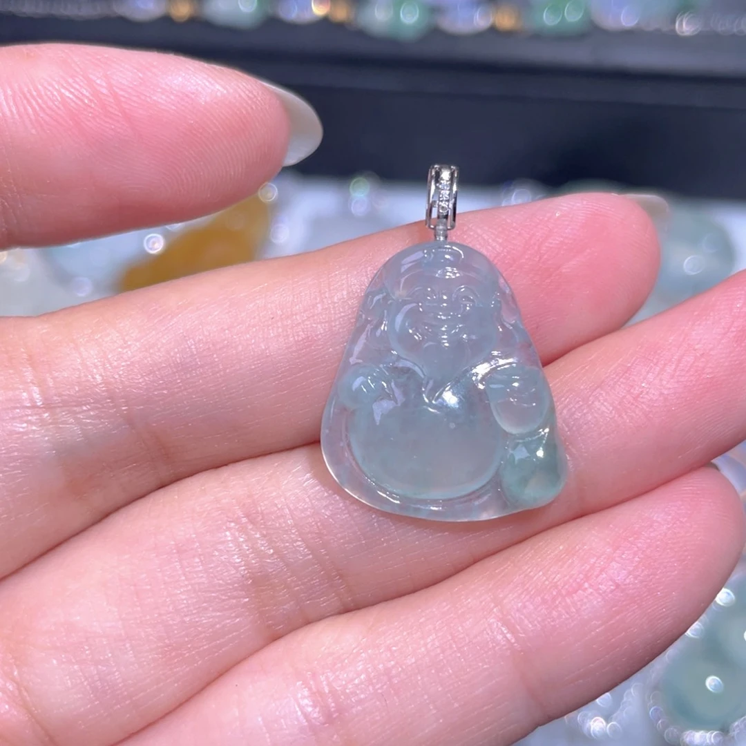 颈饰18K金镶嵌翡翠翡翠