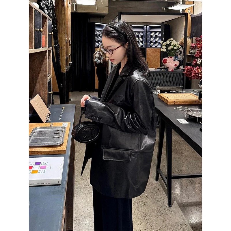 黑色酷飒风正流行PU皮衣外套女2025秋新款超火小个子皮夹克美式