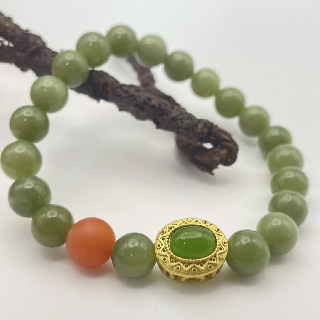 H72和田玉手链甜美精美时尚气质百搭轻奢小众手串复古优雅