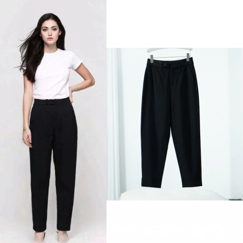 莉推荐【三C・伊】S057-5 女装秋哈伦休闲裤黑色Y22410334K00