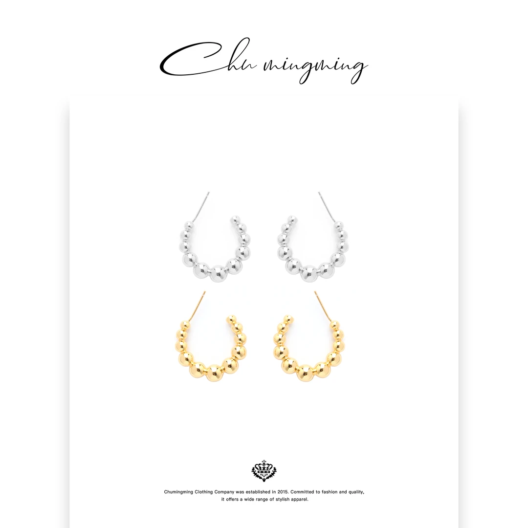 铜合金耳饰 【CHU/2025SSNEW】原创设计  圆珠耳环SPCM2509