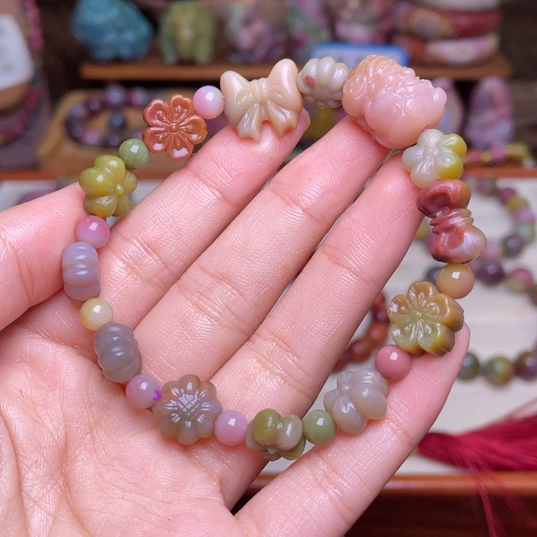 玛瑙/玉髓珠宝半成品未镶嵌盐源玛瑙小配件手串