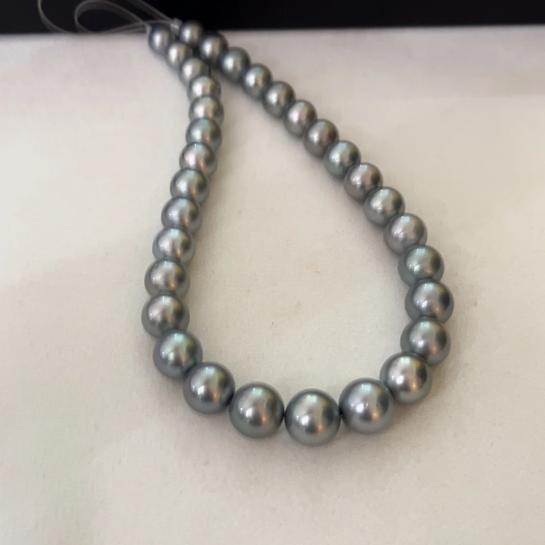 未镶嵌颈饰海水珍珠铂金灰11-14