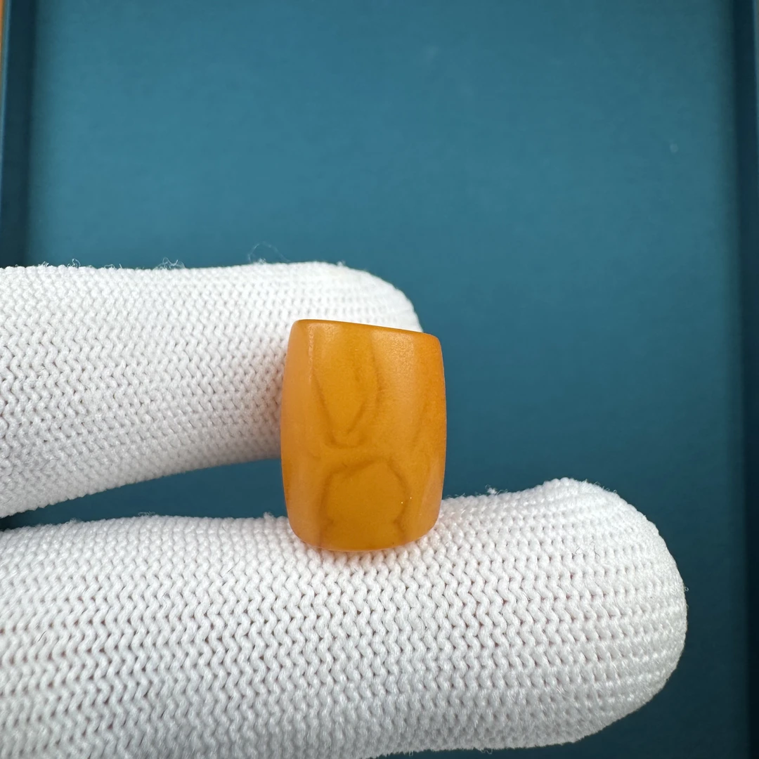 K1424天然原矿蜜蜡 老蜡马蹄珠13.2*17mm支持复检假一罚十
