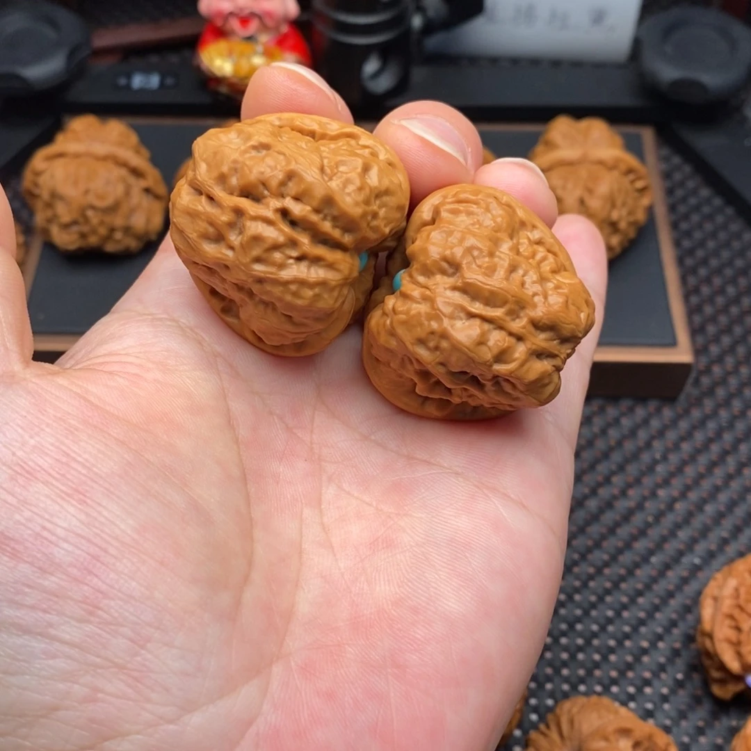 文玩核桃把件镶嵌款蛤蟆38边40肚