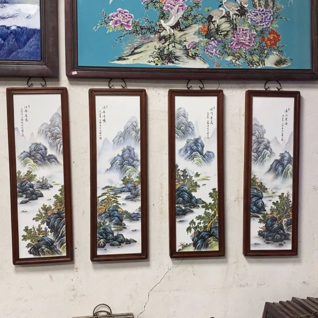 瓷片80*28*4景德镇瓷板画柴窑烧制