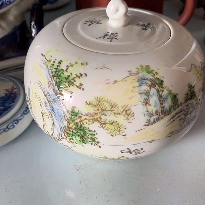 摆件瓷精品陶瓷山水摆件