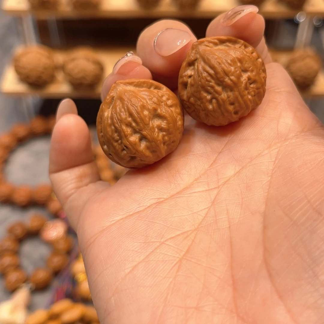 桃核把件爱心小八棱