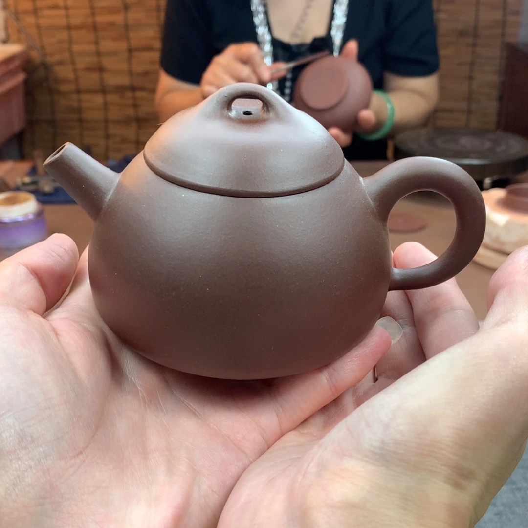 茶壶紫砂半瓢 紫泥 周宜君